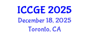 International Conference on Civil and Geological Engineering (ICCGE) December 18, 2025 - Toronto, Canada