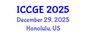 International Conference on Civil and Geological Engineering (ICCGE) December 29, 2025 - Honolulu, United States