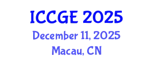 International Conference on Civil and Geological Engineering (ICCGE) December 11, 2025 - Macau, China