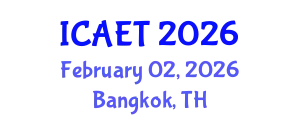 International Conference on Aviation Engineering and Technology (ICAET) February 02, 2026 - Bangkok, Thailand