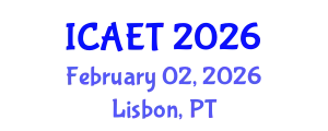International Conference on Aviation Engineering and Technology (ICAET) February 02, 2026 - Lisbon, Portugal