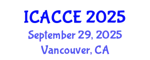 International Conference on Applied Chemistry and Chemical Engineering (ICACCE) September 29, 2025 - Vancouver, Canada