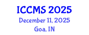 International Conference on Computational and Mathematical Sciences (ICCMS) December 11, 2025 - Goa, India
