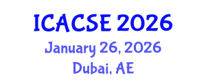 International Conference on Applied Computer Science and Engineering (ICACSE) January 26, 2026 - Dubai, United Arab Emirates