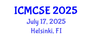 International Conference on Mathematical, Computational Science and Engineering (ICMCSE) July 17, 2025 - Helsinki, Finland