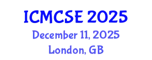 International Conference on Mathematical, Computational Science and Engineering (ICMCSE) December 11, 2025 - London, United Kingdom