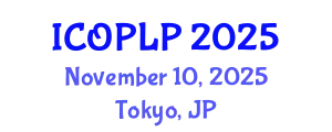 International Conference on Optoelectronics, Photonics and Laser Physics (ICOPLP) November 10, 2025 - Tokyo, Japan