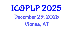 International Conference on Optoelectronics, Photonics and Laser Physics (ICOPLP) December 29, 2025 - Vienna, Austria