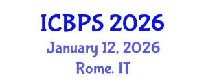 International Conference on Bioengineering and Pharmaceutical Sciences (ICBPS) January 12, 2026 - Rome, Italy