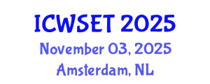 International Conference on Women in Science, Engineering and Technology (ICWSET) November 03, 2025 - Amsterdam, Netherlands
