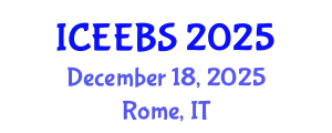 International Conference on Ecological, Environmental and Biological Sciences (ICEEBS) December 18, 2025 - Rome, Italy
