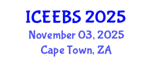 International Conference on Ecological, Environmental and Biological Sciences (ICEEBS) November 03, 2025 - Cape Town, South Africa
