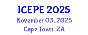 International Conference on Electronics and Power Engineering (ICEPE) November 03, 2025 - Cape Town, South Africa