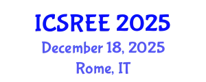 International Conference on Sustainable and Renewable Energy Engineering (ICSREE) December 18, 2025 - Rome, Italy