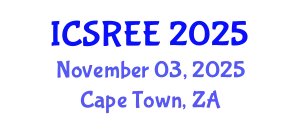 International Conference on Sustainable and Renewable Energy Engineering (ICSREE) November 03, 2025 - Cape Town, South Africa