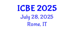 International Conference on Biomedical Engineering (ICBE) July 28, 2025 - Rome, Italy