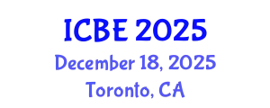 International Conference on Biomedical Engineering (ICBE) December 18, 2025 - Toronto, Canada