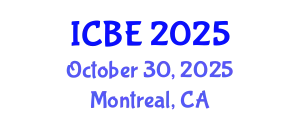 International Conference on Biomedical Engineering (ICBE) October 30, 2025 - Montreal, Canada