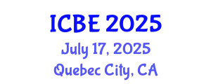 International Conference on Biomedical Engineering (ICBE) July 17, 2025 - Quebec City, Canada