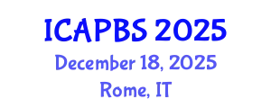 International Conference on Applied Psychology and Behavioral Sciences (ICAPBS) December 18, 2025 - Rome, Italy
