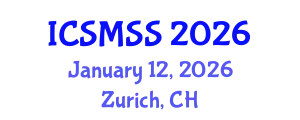 International Conference on Sport Medicine and Sport Science (ICSMSS) January 12, 2026 - Zurich, Switzerland