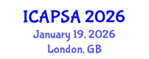 International Conference on Atomic Physics, Systems and Applications (ICAPSA) January 19, 2026 - London, United Kingdom