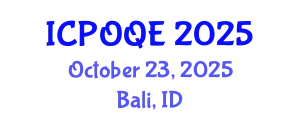 International Conference on Photonics, Optoelectronics and Quantum Electronics (ICPOQE) October 23, 2025 - Bali, Indonesia