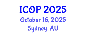 International Conference on Optics and Photonics (ICOP) October 16, 2025 - Sydney, Australia