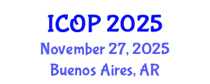 International Conference on Optics and Photonics (ICOP) November 27, 2025 - Buenos Aires, Argentina