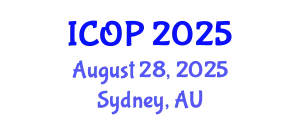 International Conference on Optics and Photonics (ICOP) August 28, 2025 - Sydney, Australia