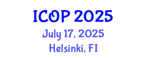 International Conference on Optics and Photonics (ICOP) July 17, 2025 - Helsinki, Finland