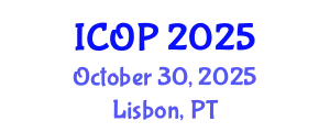International Conference on Optics and Photonics (ICOP) October 30, 2025 - Lisbon, Portugal