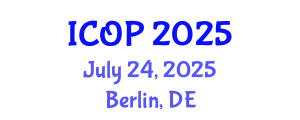 International Conference on Optics and Photonics (ICOP) July 24, 2025 - Berlin, Germany