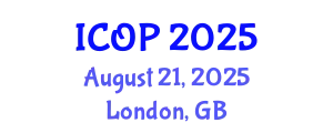 International Conference on Optics and Photonics (ICOP) August 21, 2025 - London, United Kingdom