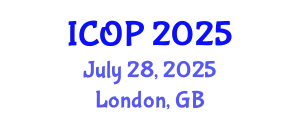 International Conference on Optics and Photonics (ICOP) July 28, 2025 - London, United Kingdom