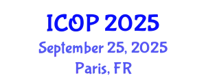 International Conference on Optics and Photonics (ICOP) September 25, 2025 - Paris, France