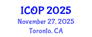 International Conference on Optics and Photonics (ICOP) November 27, 2025 - Toronto, Canada