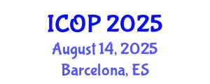 International Conference on Optics and Photonics (ICOP) August 14, 2025 - Barcelona, Spain