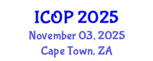 International Conference on Optics and Photonics (ICOP) November 03, 2025 - Cape Town, South Africa