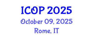 International Conference on Optics and Photonics (ICOP) October 09, 2025 - Rome, Italy