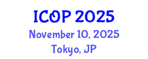 International Conference on Optics and Photonics (ICOP) November 10, 2025 - Tokyo, Japan