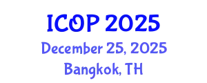 International Conference on Optics and Photonics (ICOP) December 25, 2025 - Bangkok, Thailand