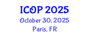 International Conference on Optics and Photonics (ICOP) October 30, 2025 - Paris, France
