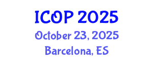 International Conference on Optics and Photonics (ICOP) October 23, 2025 - Barcelona, Spain