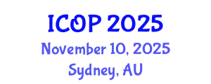 International Conference on Optics and Photonics (ICOP) November 10, 2025 - Sydney, Australia