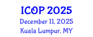 International Conference on Optics and Photonics (ICOP) December 11, 2025 - Kuala Lumpur, Malaysia