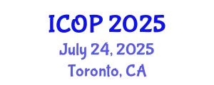 International Conference on Optics and Photonics (ICOP) July 24, 2025 - Toronto, Canada