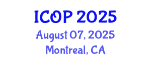 International Conference on Optics and Photonics (ICOP) August 07, 2025 - Montreal, Canada