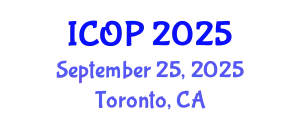 International Conference on Optics and Photonics (ICOP) September 25, 2025 - Toronto, Canada