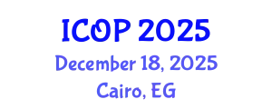 International Conference on Optics and Photonics (ICOP) December 18, 2025 - Cairo, Egypt